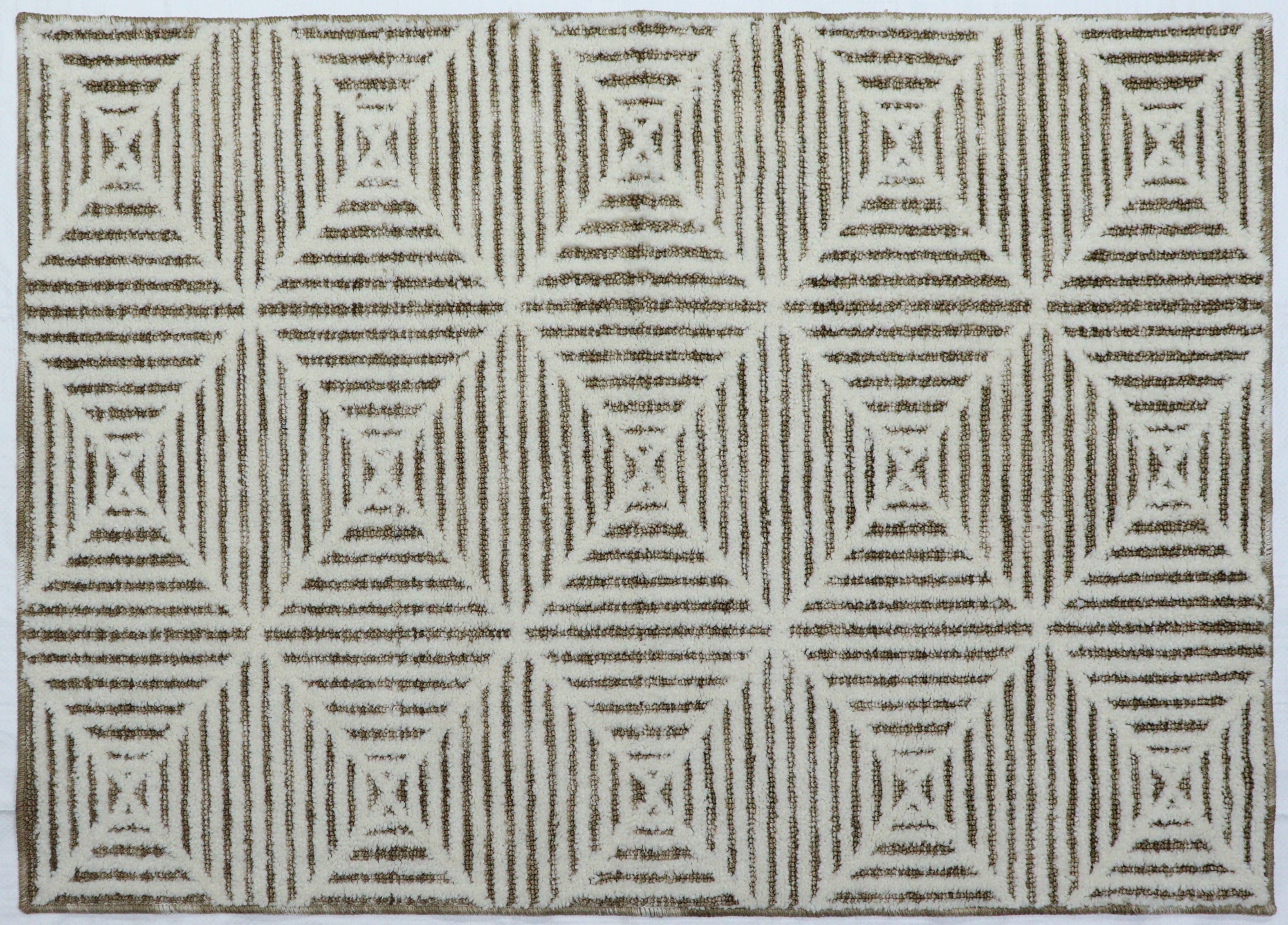 Tapis géométrique tribal crème et marron Home Decor Inc. – 76 cm x 10,5 cm, doux et résistant