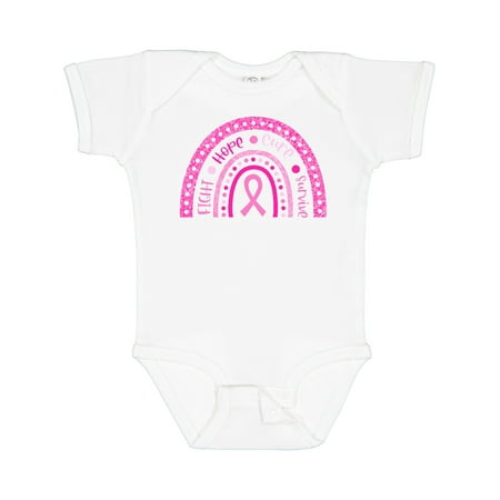 

Inktastic Breast Cancer Awareness Rainbow Fight Hope Cure Survive Gift Baby Boy or Baby Girl Bodysuit
