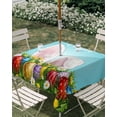 thumbnail image 3 of Square Outdoor Tablecloth with Umbrella Hole Easter Outside Table Cloth Waterproof Patio Table Cover Bunny Colorful Eggs Spring Floral Botanical Zipper Tablecloths for Picnic Party Camping 60x60 Inch, 3 of 8