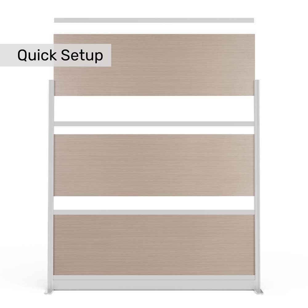 Luxor Oakwood Modular Wall Room Divider System - 70" W x 70" H, Freestanding