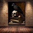 thumbnail image 1 of Pintura en lienzo de murciélago, Gato Negro, bruja antigua, búho, Cuervo, arte de pared, bruja oscura, Halloween, gótico, Vintage, Impresión de póster, decoración del hogar, 1 of 4