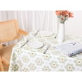 thumbnail image 5 of Unique Bargains Rectangle Floral Tablecloth Faux PU Table Cover with Tassels Green Flower 55"x55", 5 of 5