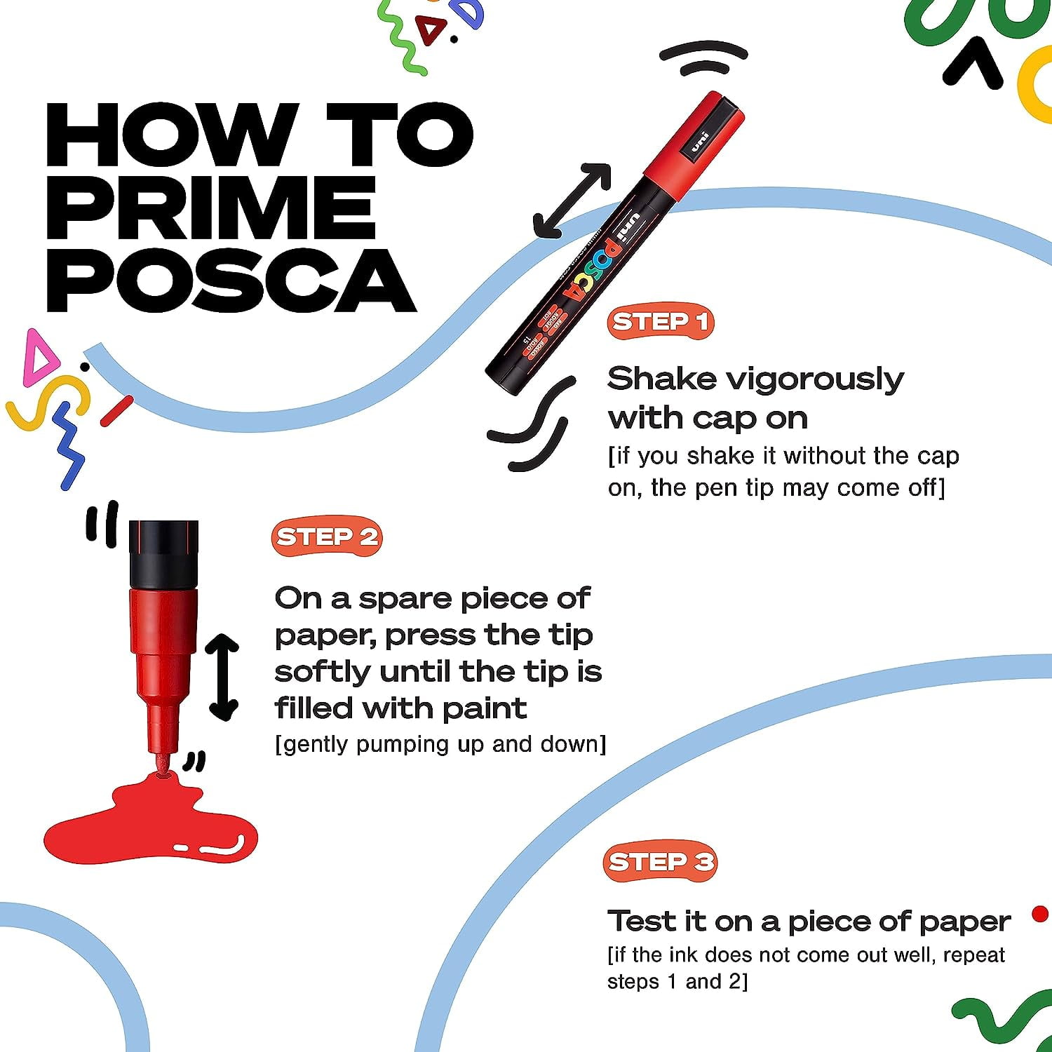 POSCA Paint Marker, PC-17K Extra Broad Rectangular Chisel, Black 