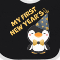 thumbnail image 4 of Inktastic My 1st New Years with Cute Penguin in Blue Hat Boys or Girls Baby Bib, 4 of 4