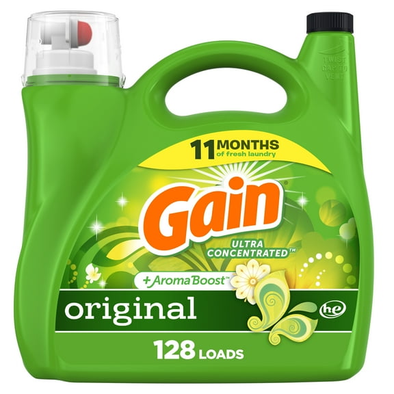 Gain Liquid Laundry Detergent, Original Scent, 184 fl oz, 128 Loads