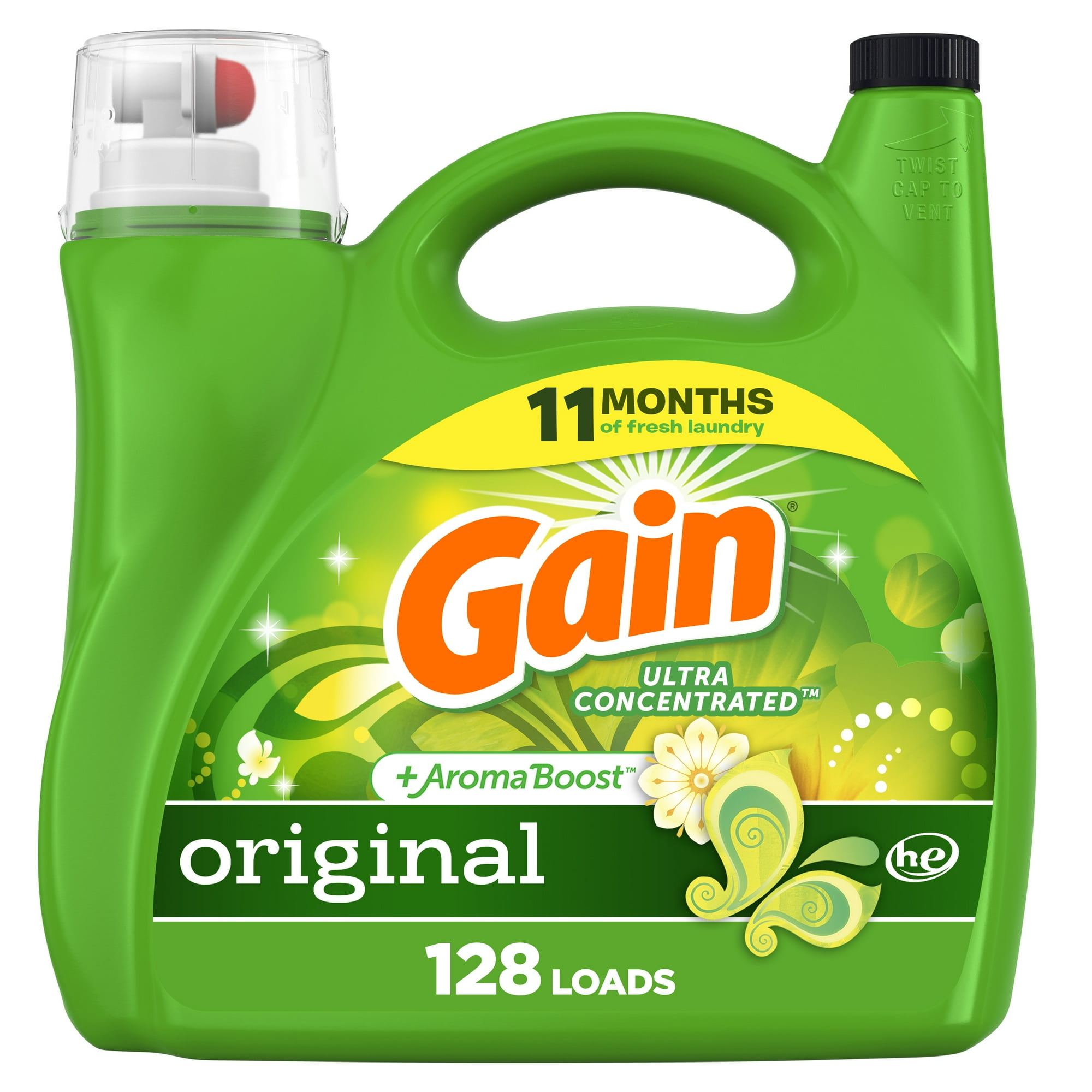 Gain Liquid Laundry Detergent, Original Scent, 184 fl oz, 128 Loads