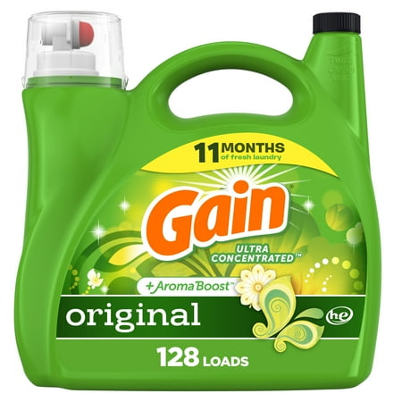 Gain Liquid Laundry Detergent, Original Scent, 184 fl oz, 128 Loads