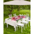thumbnail image 4 of Hokiten Outdoor Tablecloths with Umbrella Hole & Zipper, Summer Red Flower Tablecloth Rectangle 60x84 Inch, Green Leaves Country Floral Pastoral Waterproof Table Cloth, Patio/Pool Table Covers, 4 of 7