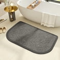 thumbnail image 4 of Thin Bathroom Rug Non- Half Circle Mat, Quick Dry Washable Bath Mat with Rubber Backing, Absorbent Woven Shower Rug Fits Under Door for Low Profile Bathroom Floor, 4 of 5