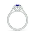 thumbnail image 2 of Angara Natural 1.25 Ct. Tanzanite with Diamond Halo Ring in 14K White Gold for Women (Ring Size: 11.5), 2 of 10