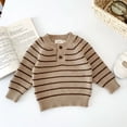 thumbnail image 6 of Autumn Spring Newborn Baby Boys Girls Clothing Suit Long Sleeved Striped Sweater+Strap Pants Infant Baby Knitting Clothes Set, 6 of 6