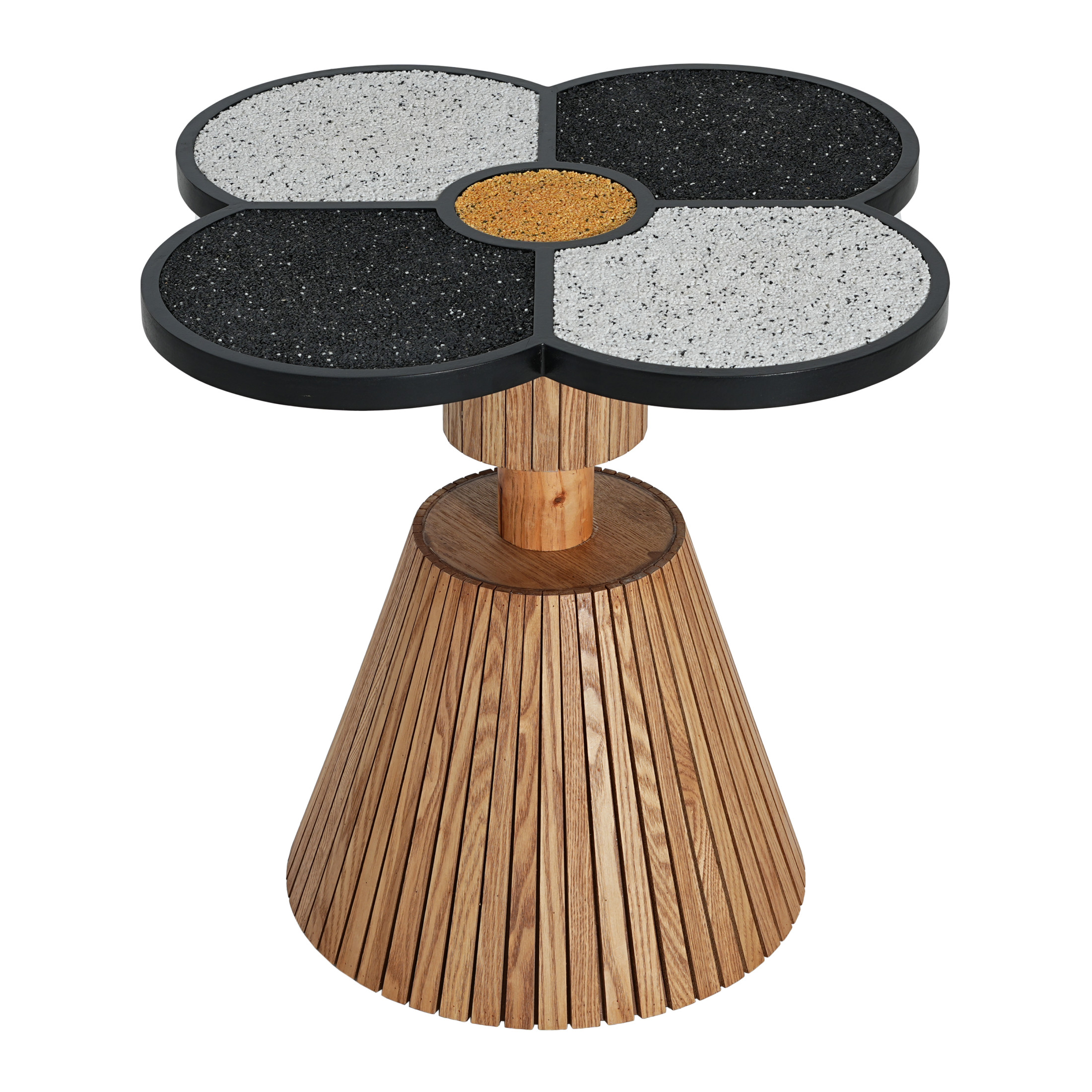 Christopher Knight Home Four-Leaf Clover Side Table, Decorative Accent Table with Wood-Grain Base, Natural
