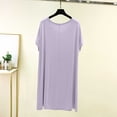 thumbnail image 4 of Kaemgyyd Nightgowns for Women Short Sleeve Round Neck Sleepshirt Soft Casual Pajama Sleep Dress Home Daily Wear Sleepwear（Purple,One Size）, 4 of 5