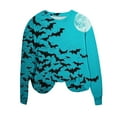 thumbnail image 6 of VKOYWKM Women's Halloween Sweatshirts Bat Graphic Sweatshirt Party Tops Fall Long Sleeve Crewneck Sweatshirts Vintage Halloween Sweatshirt, 6 of 6