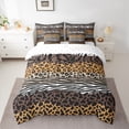 thumbnail image 2 of Castle Fairy Animal Leopard Cheetah Zebra Print Twin Bedding Sets 7-Piece for Kids Teens Adults,Abstract Stripes Lines Bedding Comforter Set Microfiber,Vintage Aesthetic Breathable Sheet Sets, 2 of 7