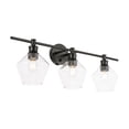 thumbnail image 4 of Gene 3 light Black and Clear glass Wall sconce, 4 of 15