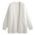thumbnail image 6 of Gyexs Women Open Front Cardigans Trendy Fall Long Sleeve Drop Shoulder Soft Knit Slouchy Sweater Winter Outerwear 2025 (White, Size One Size), 6 of 7