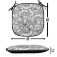 thumbnail image 4 of Sea Monster Chair Seating Cushion Set of 12, Chaotic Design of Many Octopus Arms Tangling with Motifs Curls, Seat Pads for Office with Anti-slip Backing, 16"x16", Charcoal Grey and White, by Ambesonne, 4 of 7