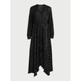 thumbnail image 5 of Scoop Women's Long Sleeve Plisse Midi Dress with Handkerchief Hem, Sizes XS-XXL, 5 of 5