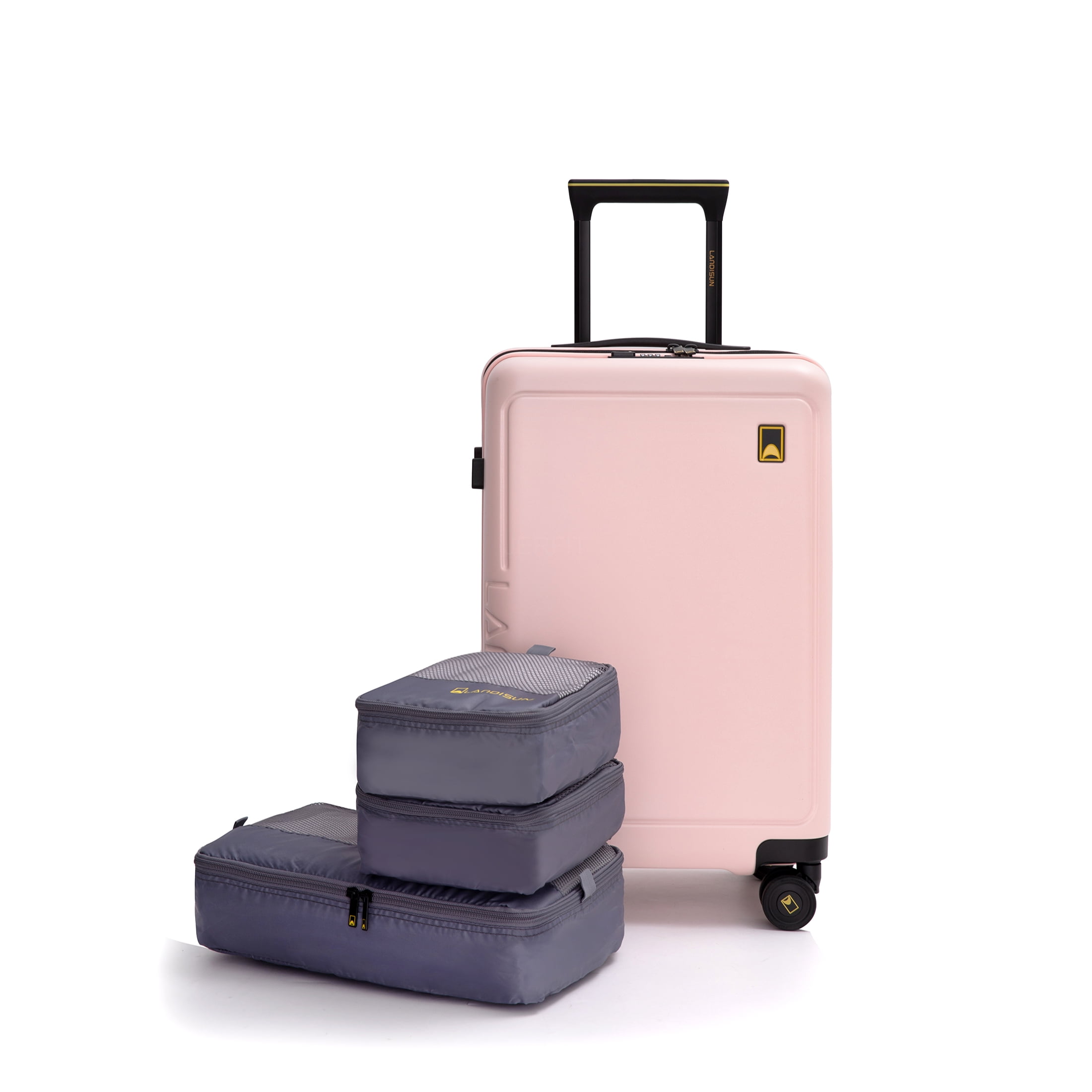 JERFIT 19 Inch Carry On Luggage Spinner Hardshell Suitcase, Lightweight ABS+PC Check In Approved Travel Case with 360° Wheels & TSA Lock, Pink