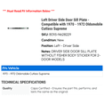 thumbnail image 2 of Left Driver Side Door Sill Plate - Compatible with 1970 - 1972 Oldsmobile Cutlass Supreme 1971, 2 of 2