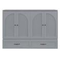 thumbnail image 6 of Full Size Solid and Stable Murphy Bed with Large Drawers (Gray), 6 of 15