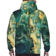 thumbnail image 7 of Rateoe Turquoise Golden Swirl Pattern Mens Hoodie, Pullover Hooded Sweatshirt, Kangaroo Pocket Hoodie Ideal for Daily Wear, Travel and Home-4X-Large, 7 of 7