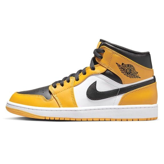 Air Jordan 1 Mid Men's Shoes Taxi-Black-White 554724-701