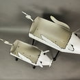 thumbnail image 4 of Zeckos White Finish Metal Flying Pig Standing Planters Set of 2, 4 of 6