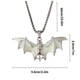 thumbnail image 3 of Konghyp Halloween Dark Glowing Bats Pendant Necklace, Unique Halloween Accessory, Fashionable Street Style Jewelry, Glow in the Dark Halloween Pendant, Versatile Festival Necklace for Parties, 3 of 9