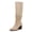 beige, variant on Ladies' pointed-toe mid-heeled knee-length boots with side zippers