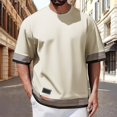 thumbnail image 2 of European Color Blocked Round Neck T Shirt for Men Business Casual Loose Fit Comfortable Short Sleeve Tee Mens Casual Crew Neck Basic Tees, 2 of 6