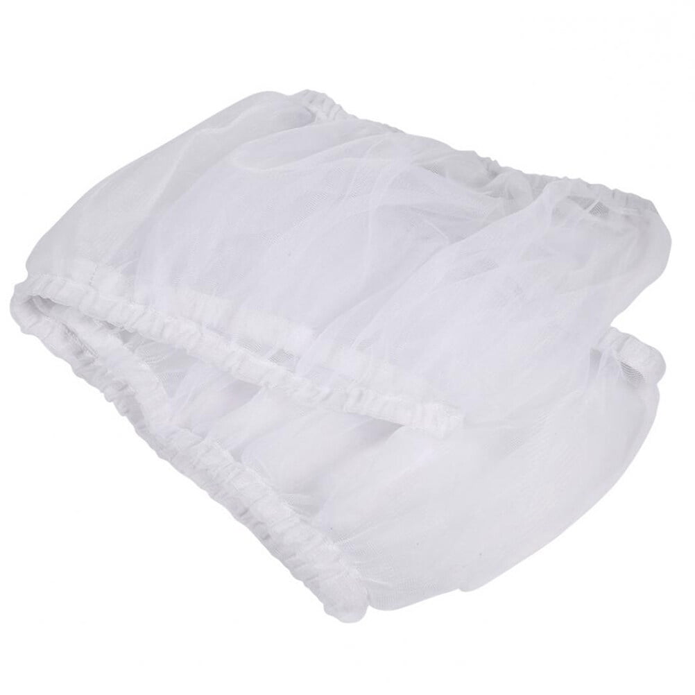 ELAYARD White Mesh Cage Skirt Catcher with Elastic Fit for Bird Cages