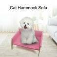 thumbnail image 3 of Wooden Cat Sofa, Elevated Cat Couch Sturdy Scratch Post Cozy Hammock Design, Support Relax Play for Home, 3 of 7