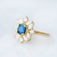 thumbnail image 4 of Cushion Cut Blue Sapphire Ring in 14k Yellow Gold vermeil - Bridal Wedding Ring - Gift For Wife, 4 of 6