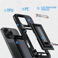 thumbnail image 4 of For iPhone 16 Pro Max Case TPU + PC Armor Shockproof Phone Cover with Card Holder - Black, 4 of 5