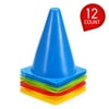 12 Pack 7 Inch Sport Training Traffic Cone for Kids Home Football Training Soccer 4 Colors
