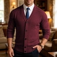 thumbnail image 2 of StSilkitty Mens Cardigan Sweater Solid Color Long Sleeve V Neck Button down Cardigans Jacket Sweaters with Pockets, 2 of 9