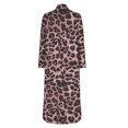 thumbnail image 5 of Womens Button Down Leopard Print Shirt Dress Rolled Long Sleeve Maxi Dresses Plus Size Split Fall Casual Dress (3XL, Khaki), 5 of 6