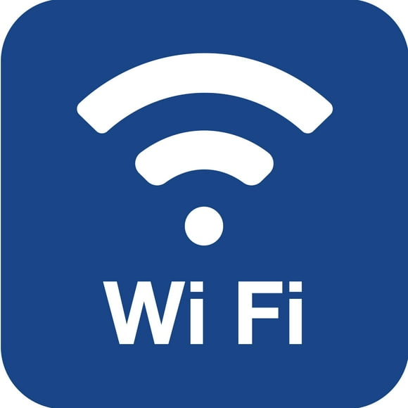 Señalamiento: "Red abierta/gratuita de WiFi", en color azul y blanco. Impresa sobre plástico estireno calibre 40, medidas: 20 x 20 cm, ideal para exteriores. Letrero, Señal cuadrada informativa.