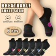 thumbnail image 3 of 6 Pairs Ankle Running Socks Low Cut Breathable Sports Tab Cushioned Casual Cotton Socks for Men and Women , Athletic Cushioned Low Cut Running Socks for a Secure Fit, 3 of 7