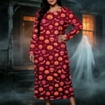thumbnail image 4 of SELONE Plus Size Nightgowns for Women Long Maxi Sleepshirt Pumpkin Skeleton Long Sleeve Nightshirt Halloween Loungewear, 4 of 8