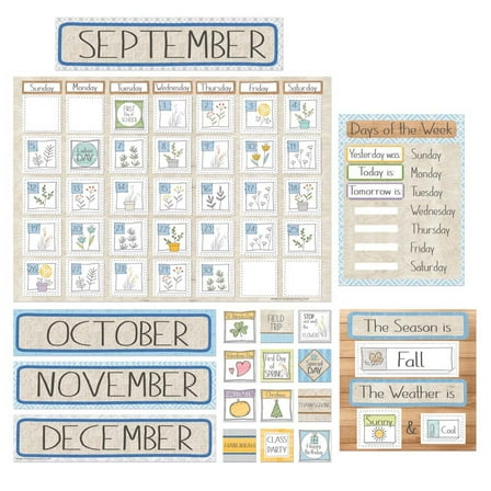 Eureka A Close-Knit Class Calendar Set Bulletin Board Set