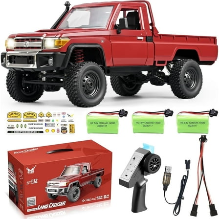 MN82 RC Crawler  RC CAR 4x4 2.4GHz 4WD Off-Road Pick-up Truck RTR with 3 Upgraded 1200mah Battery