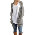 thumbnail image 1 of Womens Sweaters Boho Long Sleeve Open Front Chunky Cable Knit Cardigan, Grey, M, 1 of 5