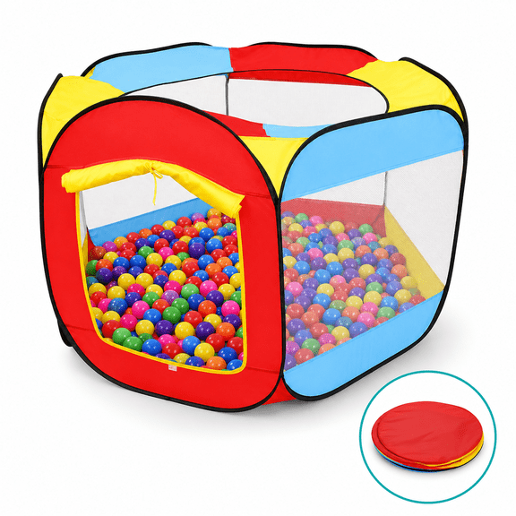 Artrylin Portable Cute Hexagon Children Ball Pit, Indoor and Outdoor Easy Folding Ball Play Pool Kids Toy Play Tent with Carry Tote, Balls Not Included