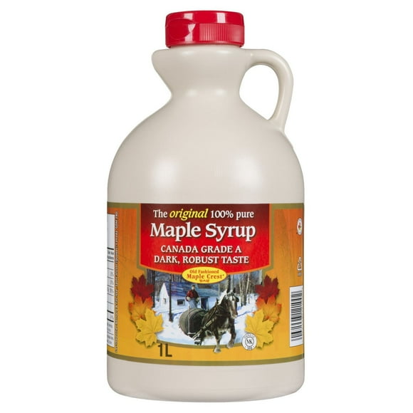 Sirop d'érable pur - Catégorie A Foncé, Goût Robuste - Old Fashioned Maple Crest 1 litre