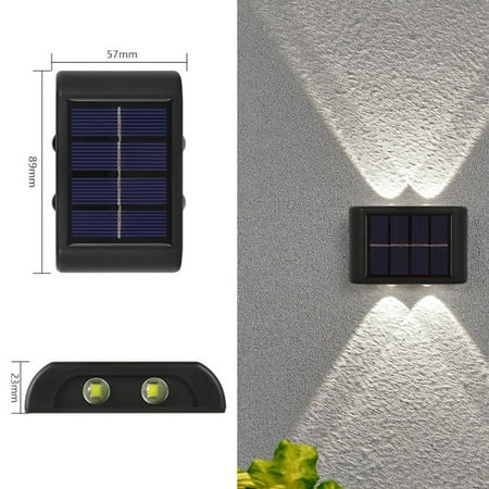 

4 LED Solar Powered Garden Fence Light Wall Light Patio Outdoor Security Lamp