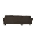 thumbnail image 5 of Lifestyle Solutions Alexa Sectional Sofa with Curved Arms, Coffee Brown Fabric, 5 of 9