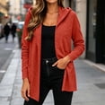 thumbnail image 2 of Edvintorg Long Cardigans for Women Long Sleeve Loose Casual Hooded Open Front Cardigan with Pocket Womens Clothes S-2XL Wine, 2 of 8